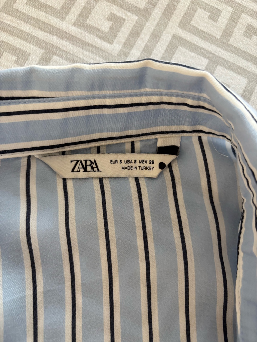 Zara Blue and White Striped Shirt Dress - Picture 3 of 3
